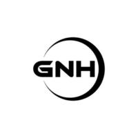 gnh brev logotyp design i illustration. vektor logotyp, kalligrafi mönster för logotyp, affisch, inbjudan, etc.