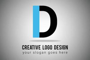 brev d logotyp i blå och svart Färg minimal logotyp design. kreativ d brev ikon vektor illustration.