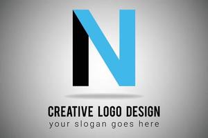 buchstabe n logo in blauer und schwarzer farbe minimales logo-design. kreative n-Buchstaben-Symbol-Vektor-Illustration. vektor