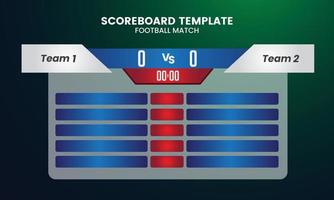 fotboll tavlan och global statistik utsända grafisk fotboll mall vektor