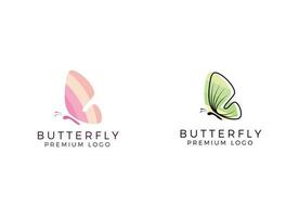 Schmetterling-Logo. Luxuslinie Logo-Design. vektor