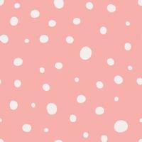 polka punkt mönster pastell färger, mjuk rosa bakgrund med vit kaotisk cirklar vektor