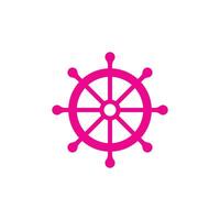 eps10 rosa Vektor Schiffslenkrad abstrakte Kunstikone isoliert auf weißem Hintergrund. Steuersymbol des Kapitäns in einem einfachen, flachen, trendigen, modernen Stil für Ihr Website-Design, Logo und Ihre mobile App