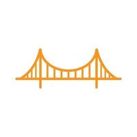 eps10 orange Vektor Golden Gate Bridge Linie Kunstsymbol isoliert auf weißem Hintergrund. Hängebrücken-Umrisssymbol in einem einfachen, flachen, trendigen, modernen Stil für Ihr Website-Design, Logo und mobile App