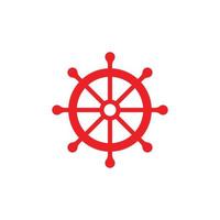 eps10 röd vektor fartyg styrning hjul abstrakt konst ikon isolerat på vit bakgrund. kaptens styrning symbol i en enkel platt trendig modern stil för din hemsida design, logotyp, och mobil app