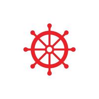 eps10 roter Vektor Schiffslenkrad abstrakte Kunstikone isoliert auf weißem Hintergrund. Steuersymbol des Kapitäns in einem einfachen, flachen, trendigen, modernen Stil für Ihr Website-Design, Logo und Ihre mobile App