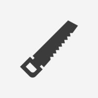 Werkzeugtischler, Säge, Handsäge, Handwerker isoliertes Vektorsymbol Symbolzeichen vektor