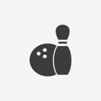 bowling käglor ikon vektor isolerat. aktivitet, spel symbol tecken