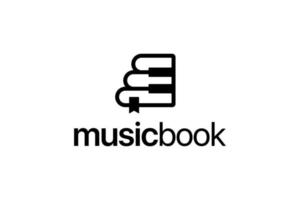 Schwarzes einfaches Musikbuch-Logo vektor