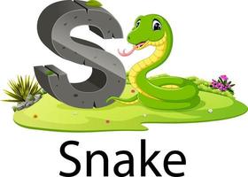 Zoo djur- alfabet s för orm med de Bra animering vektor