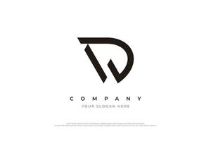 minimal brev dw eller wd monogram logotyp design vektor