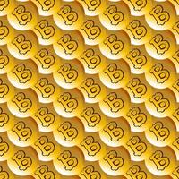 mönster från mynt orange och guld bitcoins. brytning av kryptovalutor. vektor illustration.