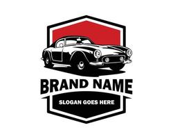 bäst ferrari 250 konkurrens bil logotyp för bricka, emblem. isolerat vit bakgrund se från sida. vektor illustration tillgängliga i eps 10.