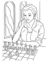 schack spel färg sida för barn vektor