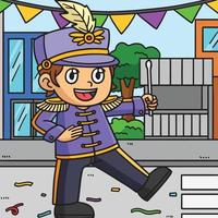 mardi gras boy marching band farbiger cartoon vektor