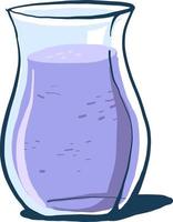 vas med violett vatten, illustration, vektor på vit bakgrund