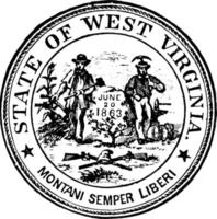 Siegel des Staates West Virginia, 1904, Vintage-Illustration vektor