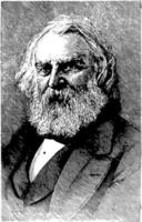 henry wadsworth longfellow, årgång illustration vektor