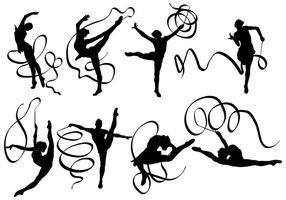 Freie Ribbon Dancer Siluetas Icons Vector