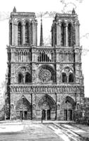 notre dame, årgång illustration. vektor