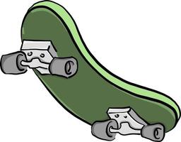 grön skateboard, illustration, vektor på vit bakgrund