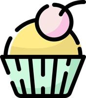 Bäckerei Cupcake, Illustration, Vektor auf weißem Hintergrund.