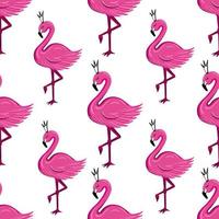 flamingo sömlös mönster. illustration för utskrift, bakgrunder, omslag och förpackning. bild kan vara Begagnade för hälsning kort, affischer, klistermärken och textil. isolerat på vit bakgrund. vektor