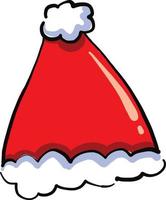 Santas Red Hat, Illustration, Vektor auf weißem Hintergrund.