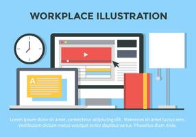 Free Vector Wohnung Design Büro-Illustration