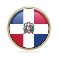Button-Flag-Design-Vorlage Dominikanische Republik vektor
