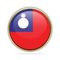 Button-Flag-Design-Vorlage Taiwan vektor