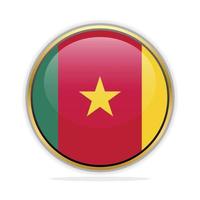 Designvorlage für Knopfflaggen Kamerun vektor