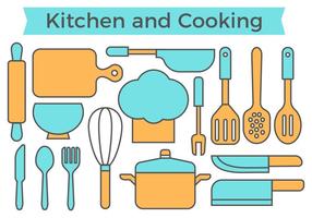 Freie Küche und Kochen Icons Vector