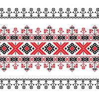 uppsättning av etnisk prydnad mönster i röd och svart färger vektor