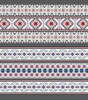 Reihe von ethnischen Ornamentmustern in verschiedenen Farben vektor