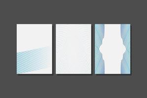 modernes Cover-Design-Set. blaues abstraktes Linienmuster. erstklassige blaue gewellte Streifenvektorschablone für Hintergrund der Geschäftsseite, Zertifikat, Broschüre, Notizbuch vektor