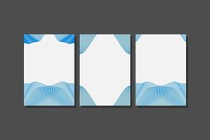 modernes Cover-Design-Set. blaues abstraktes Linienmuster. erstklassige blaue gewellte Streifenvektorschablone für Hintergrund der Geschäftsseite, Zertifikat, Broschüre, Notizbuch vektor