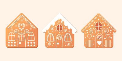 utsmyckad realistisk vektor traditionell jul pepparkaka hus. vektor illustration eps10