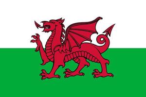wales nationalflaggenvektorillustration mit offiziellem farbdesign