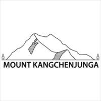 bergen kangchenjunga logotyp vektor med vit bakgrund