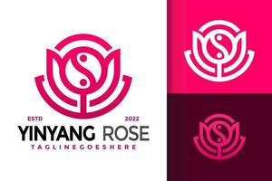 Yin Yang reste sig logotyp design, varumärke identitet logotyper vektor, modern logotyp, logotyp mönster vektor illustration mall