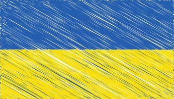 Nahaufnahme der ukrainischen Nationalflagge mit Scribble-Effekt-Vektorillustration vektor