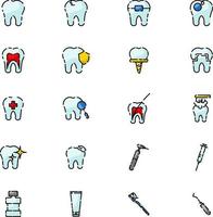 Zahnpflege, Illustration, Vektor auf weißem Hintergrund.