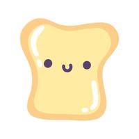 Brot kawaii Frühstück vektor