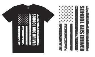 amerikanisches schulbusfahrer-t-shirt-design vektor