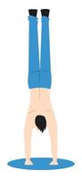 Mann macht Handstand. konzept von sport, fitness, gesundheit usw. flache vektorillustration vektor