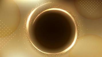 gyllene cirkel spår bakgrund, elegant guld ljus linje. widescreen vektor illustration