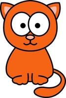 orange katt, illustration, på en vit bakgrund. vektor