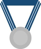 Silberne Fußballmedaille, Illustration, Vektor auf weißem Hintergrund.