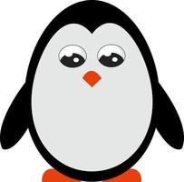 söt liten pingvin, illustration, vektor på vit bakgrund